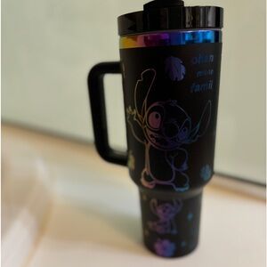 Black Engraved stitch Stanley Cup 40 oz